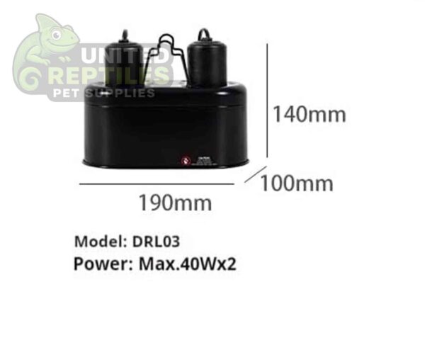 abstract hexagonal shape with lizard inside RZ MINI DUAL DOME 2x40W