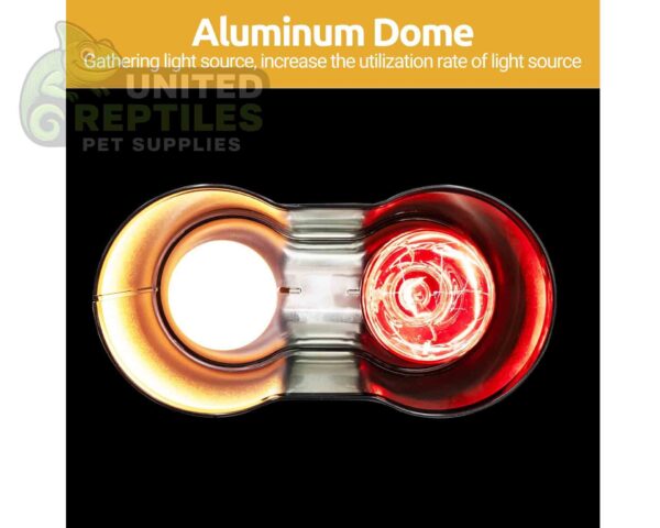 abstract hexagonal shape with lizard inside RZ Dual Reptile Light Fixture - 150W Max