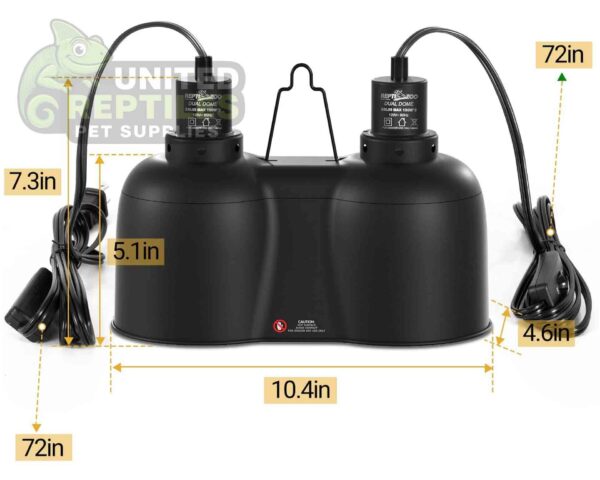 abstract hexagonal shape with lizard inside RZ Dual Reptile Light Fixture - 150W Max