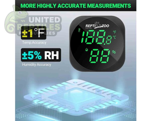 abstract hexagonal shape with lizard inside RZ LED DIGITAL THERMO-HYGROMETER - SH140