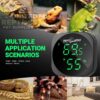 abstract hexagonal shape with lizard inside RZ LED DIGITAL THERMO-HYGROMETER - SH140