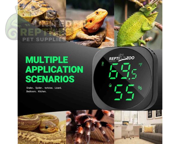 abstract hexagonal shape with lizard inside RZ LED DIGITAL THERMO-HYGROMETER - SH140