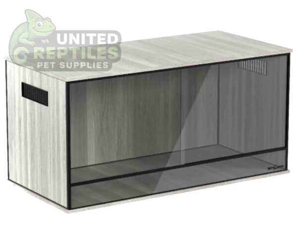 abstract hexagonal shape with lizard inside RZ WOOD / GLASS VIVARIUM – 120x59x59cm