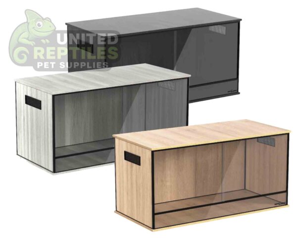 abstract hexagonal shape with lizard inside RZ WOOD / GLASS VIVARIUM – 120x59x59cm