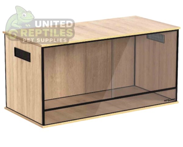 abstract hexagonal shape with lizard inside RZ WOOD / GLASS VIVARIUM – 120x59x59cm