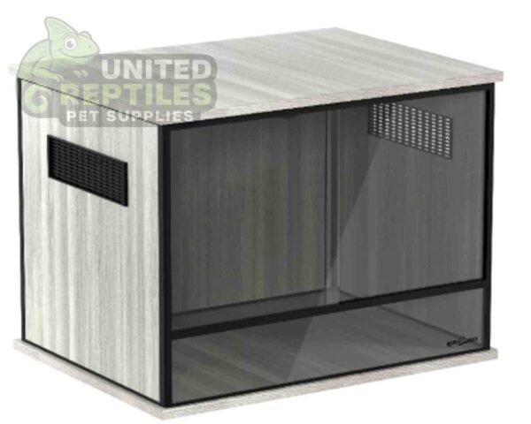 abstract hexagonal shape with lizard inside RZ WOOD / GLASS VIVARIUM – 60x45x45cm