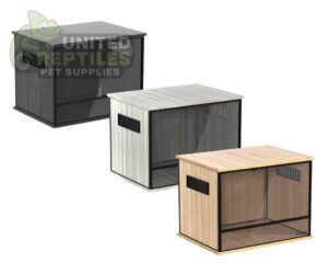 abstract hexagonal shape with lizard inside RZ WOOD / GLASS VIVARIUM – 60x45x45cm